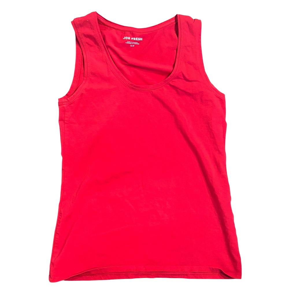 Joe Fresh Womens Red Scoop Neck Sleeveless Tank Top Size Small S/P